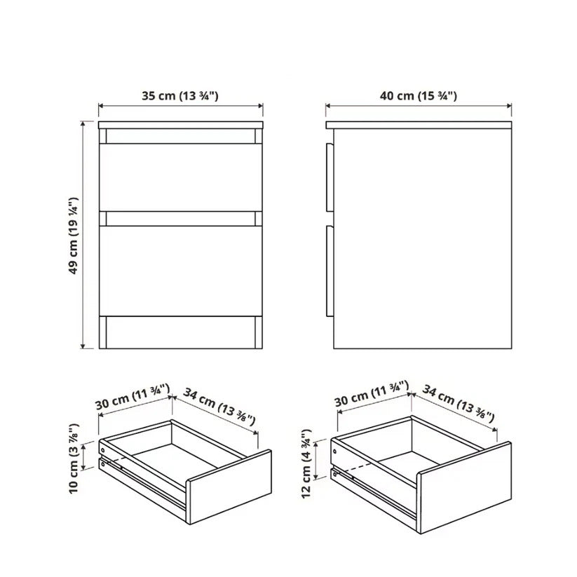 SHADOW™ - Chest of 2 Drawers